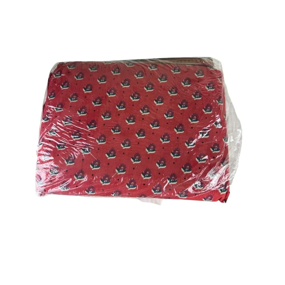 Vintage West‎ Point Pepperell No Iron Percale Four Piece Full Set Red